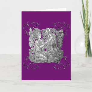 Krishna en het Radha wenskaart Kaart