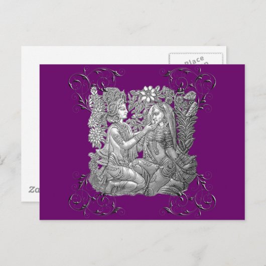 Krishna en Radha Briefkaart (Voorkant / Achterkant)
