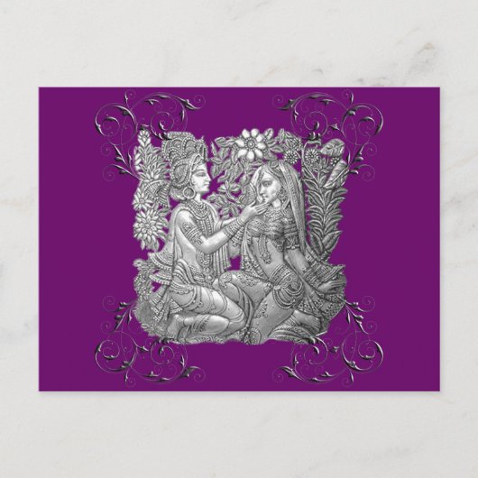 Krishna en Radha Briefkaart (Voorkant)