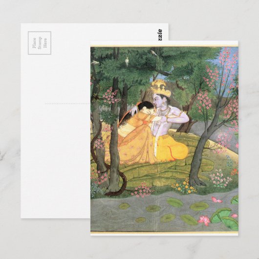 Krishna en Radha Briefkaart (Voorkant / Achterkant)