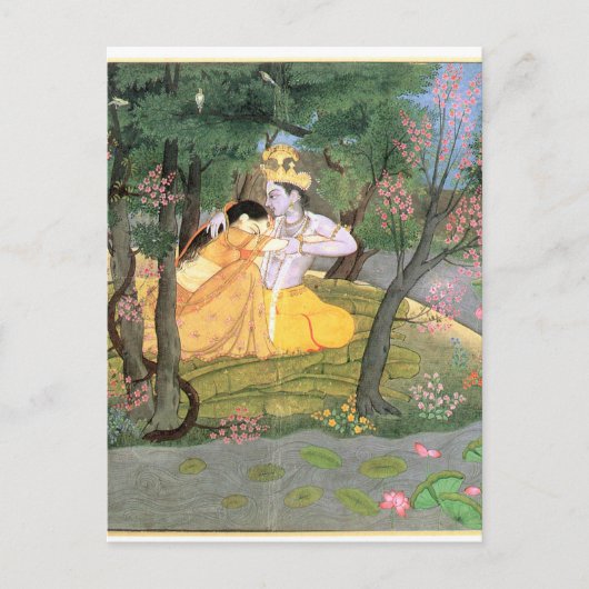 Krishna en Radha Briefkaart (Voorkant)