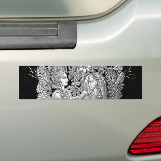 Krishna en Radha Bumpersticker (Op auto)