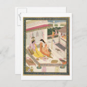 Krishna en Radha op een bed in een Mogul palace in Briefkaart (Voorkant / Achterkant)