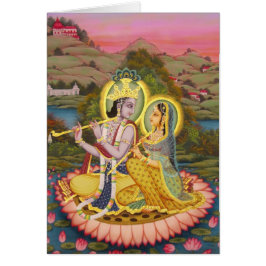 Krishna en Radha op lotus