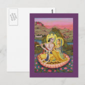 Krishna en Radha op lotus Briefkaart (Voorkant / Achterkant)