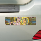 Krishna en Radha op lotus Bumpersticker (Op auto)