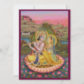Krishna en Radha over lotusInvitation Kaart (Voorkant)