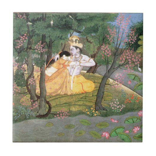 Krishna en Radha Tegeltje (Voorkant)