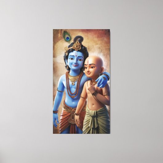 Krishna en Sudama: de band van vriendschap Canvas Afdruk (Voorkant)