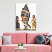 Krishna geperst door de Kaliya Serpent uit 'Voya Canvas Afdruk (Insitu (Woonkamer))