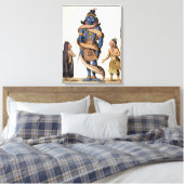 Krishna geperst door de Kaliya Serpent uit 'Voya Canvas Afdruk (Insitu (Slaapkamer))
