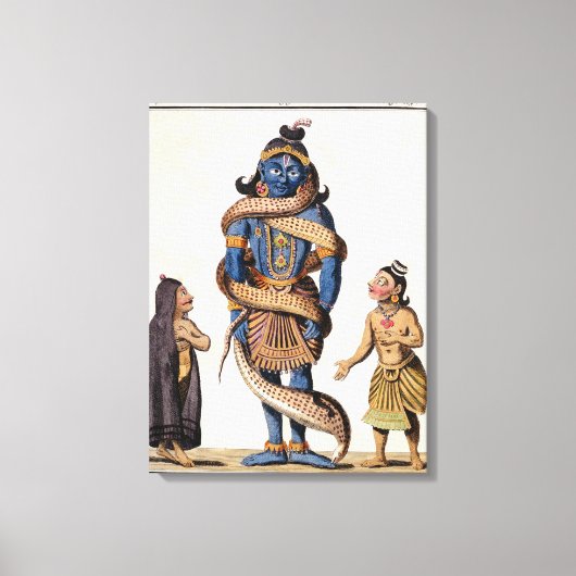 Krishna geperst door de Kaliya Serpent uit 'Voya Canvas Afdruk (Voorkant)