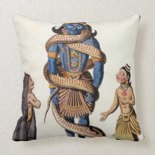 Krishna geperst door de Kaliya Serpent uit 'Voya Kussen