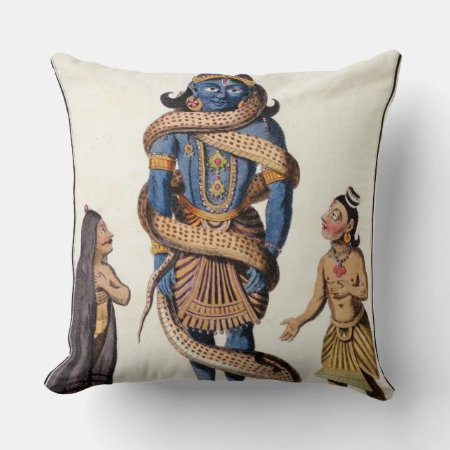 Krishna geperst door de Kaliya Serpent uit 'Voya Kussen (Voorkant)