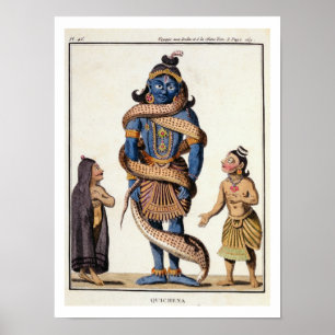 Krishna geperst door de Kaliya Serpent uit 'Voya Poster