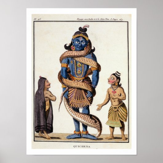 Krishna geperst door de Kaliya Serpent uit 'Voya Poster (Voorkant)