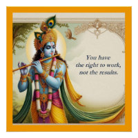 Krishna Gita Quote Art: Spirituele motivatie