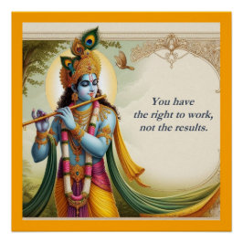 Krishna Gita Quote Art: Spirituele motivatie Perfect Poster