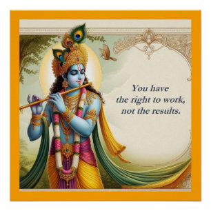 Krishna Gita Quote Art: Spirituele motivatie Perfect Poster