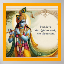 Krishna Gita Quote Art: Spirituele motivatie Poster