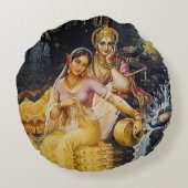 KRISHNA - hindoeïstische godheid - Rond Kussen (Achterkant)