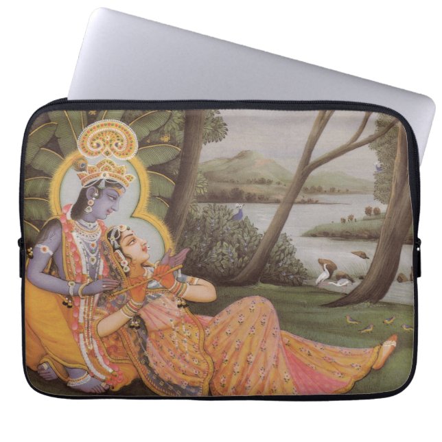Krishna Hindu Diety 13-inch laptop/Macbook Pro-Sle Laptop Sleeve (Voorkant)