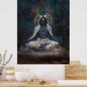 Krishna in het meditatie Poster (Keuken)