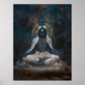 Krishna in het meditatie Poster (Voorkant)