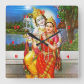 Krishna India Canada Vierkante Klok (Voorkant)