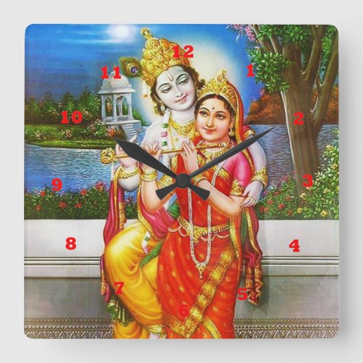  Krishna India Canada Vierkante Klok (Voorkant)