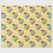 Krishna Indian God speelde flute illustratie Cadeaupapier (Vlak)