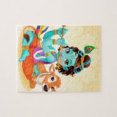 Krishna Indian God speelde flute illustratie Legpuzzel (Horizontaal)