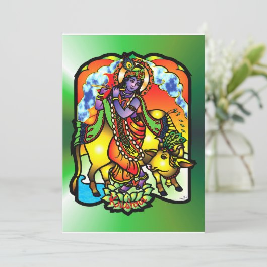 Krishna Invitation Kaart (Staand voorkant)