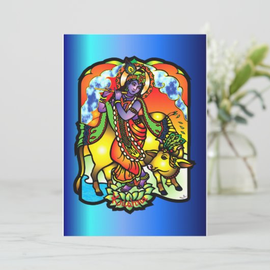 Krishna Invitation Kaart (Staand voorkant)