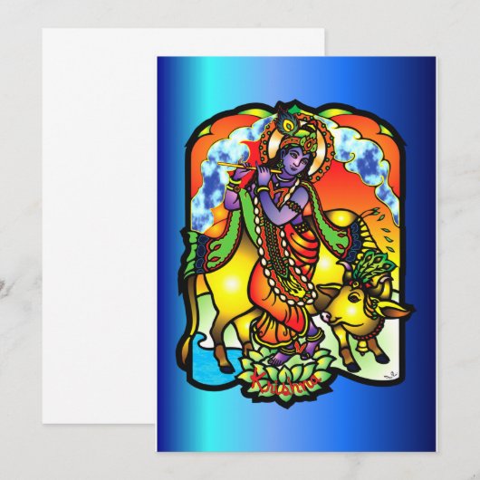 Krishna Invitation Kaart (Voorkant / Achterkant)