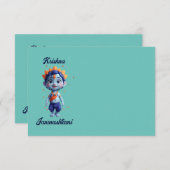 Krishna Janmashtami blauw mok Bedankkaart (Voorkant / Achterkant)