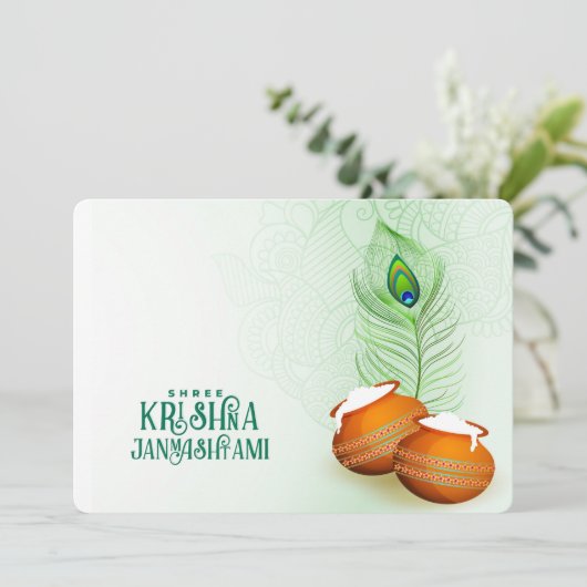 Krishna Janmashtami Feestdagenkaart (Staand voorkant)