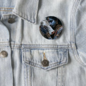 Krishna & koeienliefde ronde button 5,7 cm (In situ)