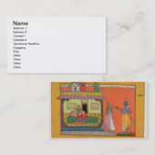 Krishna komt bij Radha's huis, illustratie voor Visitekaartje (Voorkant / Achterkant)