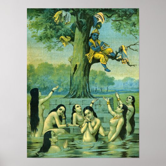 Krishna Leela van Raja Ravi Varma Poster (Voorkant)