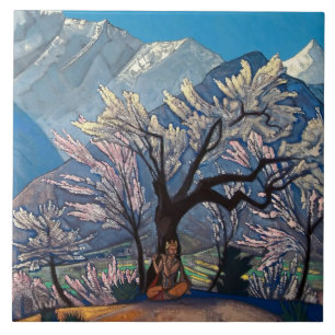 “Krishna - Lente in Kulu” door Nicholas Roerich Tegeltje