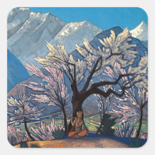 “Krishna - Lente in Kulu” door Nicholas Roerich Vierkante Sticker