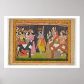 Krishna lifting Mount Govardhana, from the 'Bhagav Poster (Voorkant)