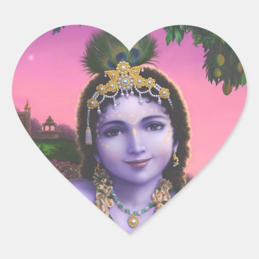 Krishna Love hart Stickers (Voorkant)