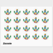 Krishna met boter pot pauw veer ronde sticker (Vel)