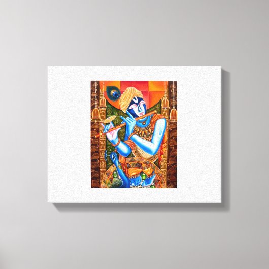 KRISHNA MET DE FLUIT CANVAS AFDRUK (Voorkant)