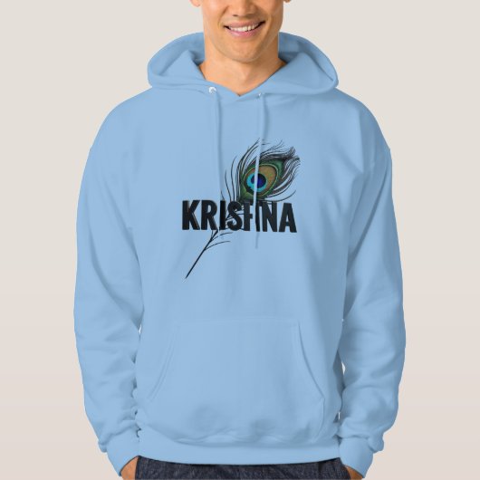KRISHNA met een pauwenveer Hoodie (Voorkant)