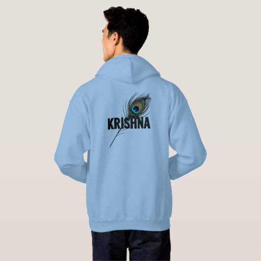 KRISHNA met een pauwenveer Hoodie (Achterkant volledig)