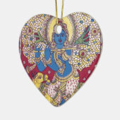 KRISHNA MET FLUTE KALAMKARI PAINTING KERAMISCH ORNAMENT (Links)