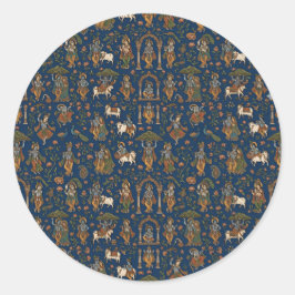 Krishna-patroon Ronde Sticker